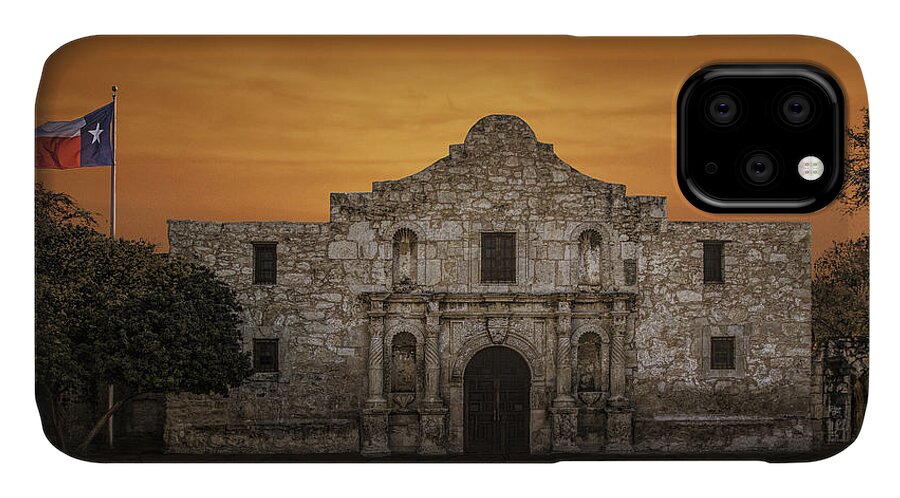 Texas iPhone 11 Case featuring the photograph The Alamo Mission in San Antonio by Randall Nyhof