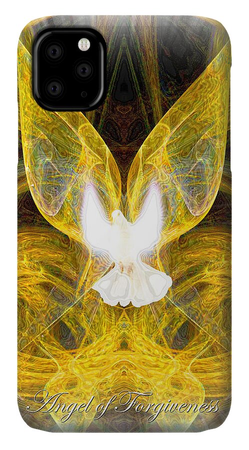 Angel iPhone 11 Case featuring the digital art The Angel of Forgiveness by Diana Haronis