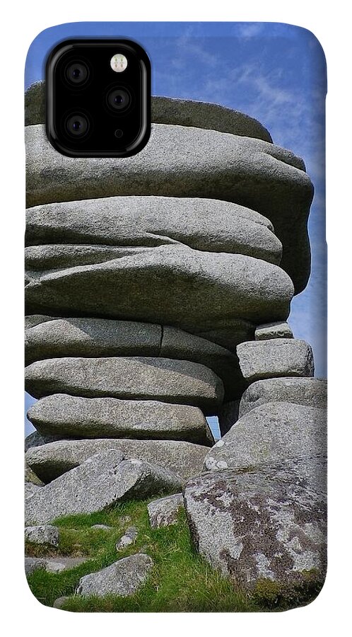 Cheesewring iPhone 11 Case featuring the photograph The Cheesewring Bodmin Moor by Richard Brookes