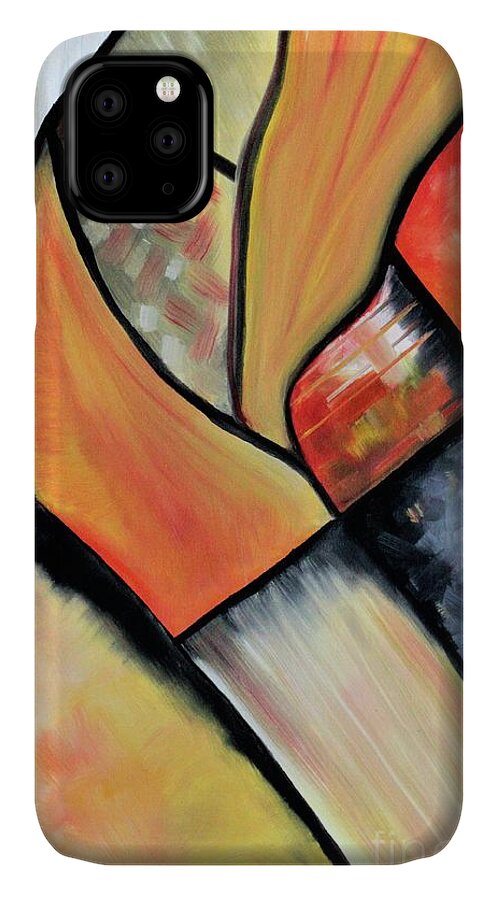 Shapes iPhone 11 Case featuring the painting The Dancer by Tracey Lee Cassin