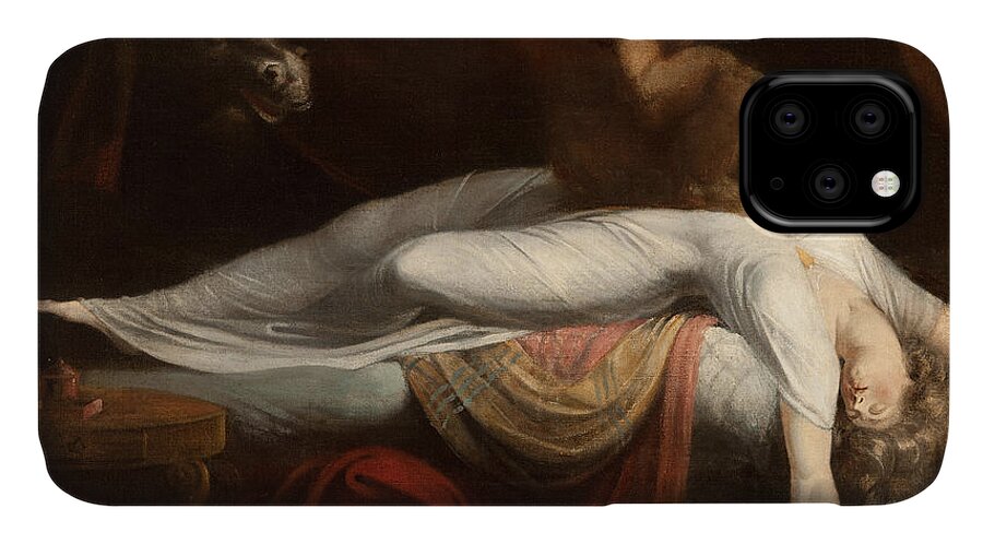 The iPhone 11 Case featuring the painting The Nightmare by Henry Fuseli