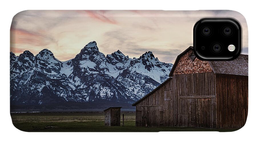 Clouds iPhone 11 Case featuring the photograph The Other Moulton Barn by Laura Roberts