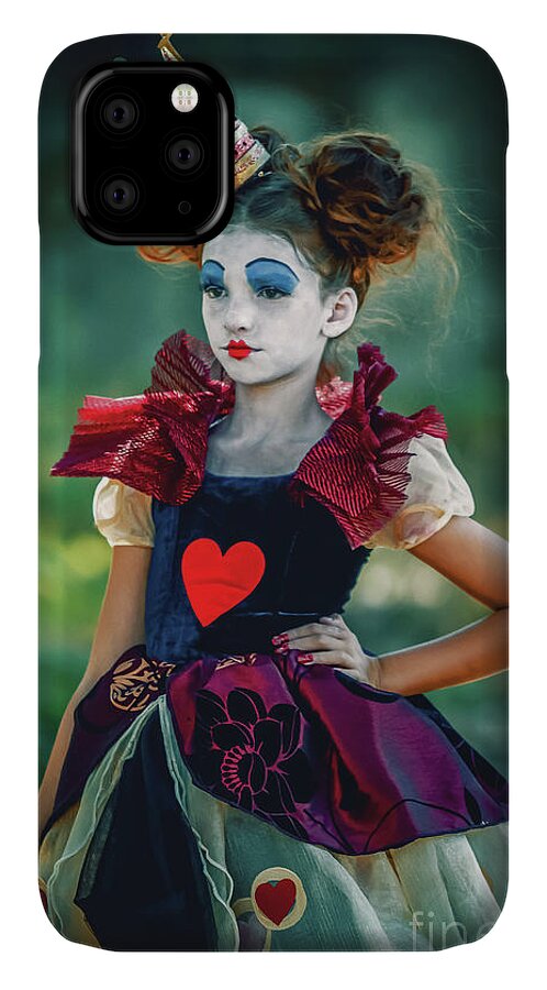 Art iPhone 11 Case featuring the photograph The Queen of Hearts Alice in Wonderland by Dimitar Hristov