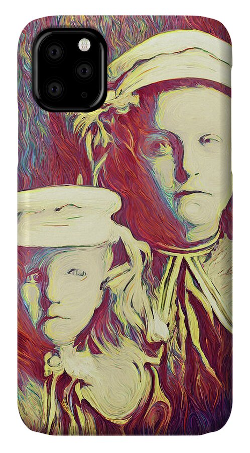 Children iPhone 11 Case featuring the digital art The Sisters Savage by Matthew Lindley