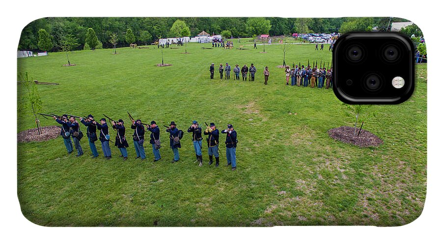 Cannon iPhone 11 Case featuring the photograph The Union Army by Star City SkyCams
