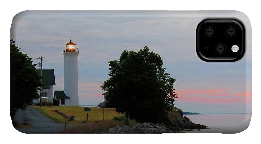 Cape Vincent iPhone 11 Case featuring the photograph Tibbetts Point Light Sunset by Dennis McCarthy
