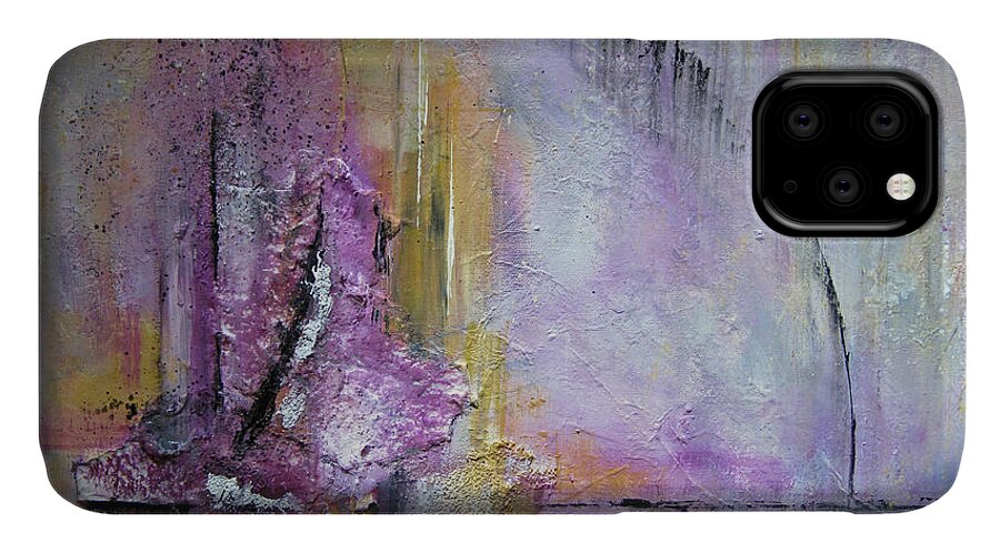 Abstract iPhone 11 Case featuring the painting Time Lapse by Roberta Rotunda