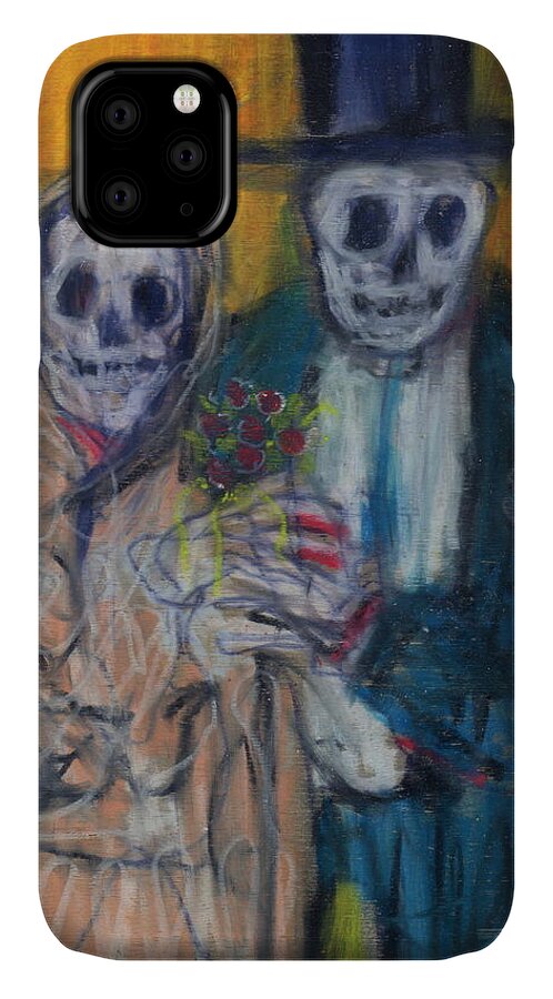 Crayon iPhone 11 Case featuring the painting Together Forever by Todd Peterson