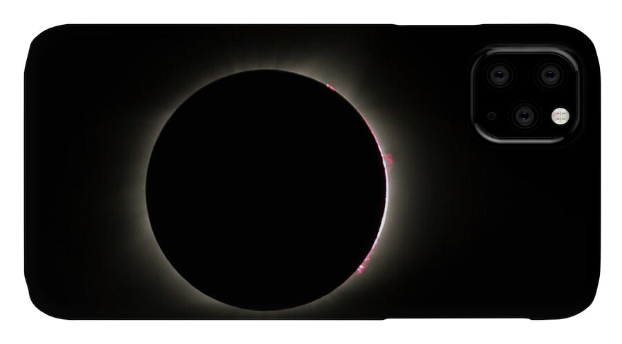 Eclipse iPhone 11 Case featuring the photograph Total Eclipse Solar Flares by Paul Rebmann