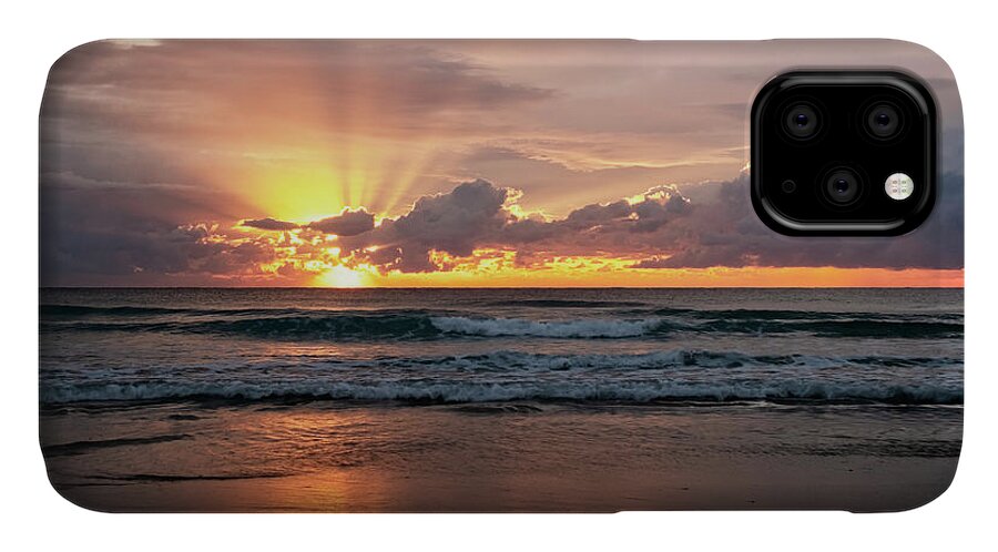 Beach iPhone 11 Case featuring the photograph Tranquil Beach Sunrise by Catherine Reading