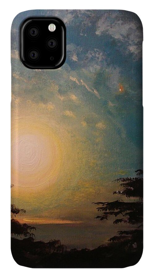 Passionate Art iPhone 11 Case featuring the painting Two friendly neighbors by Ray Khalife