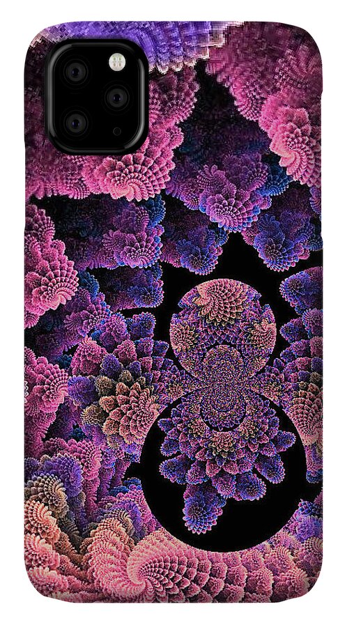 Fractal iPhone 11 Case featuring the digital art Under the Sea by Digital Art Cafe
