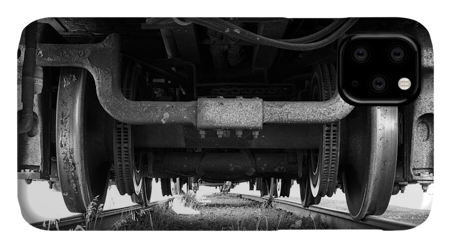 Train iPhone 11 Case featuring the photograph Under the train by Stephen Holst