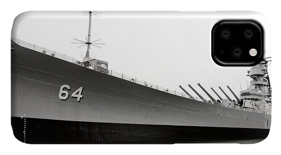 Ship iPhone 11 Case featuring the photograph USS Wisconsin - Port-Side by Christopher Holmes