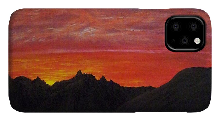 Sunset iPhone 11 Case featuring the painting Utah Sunset by Michael Cuozzo