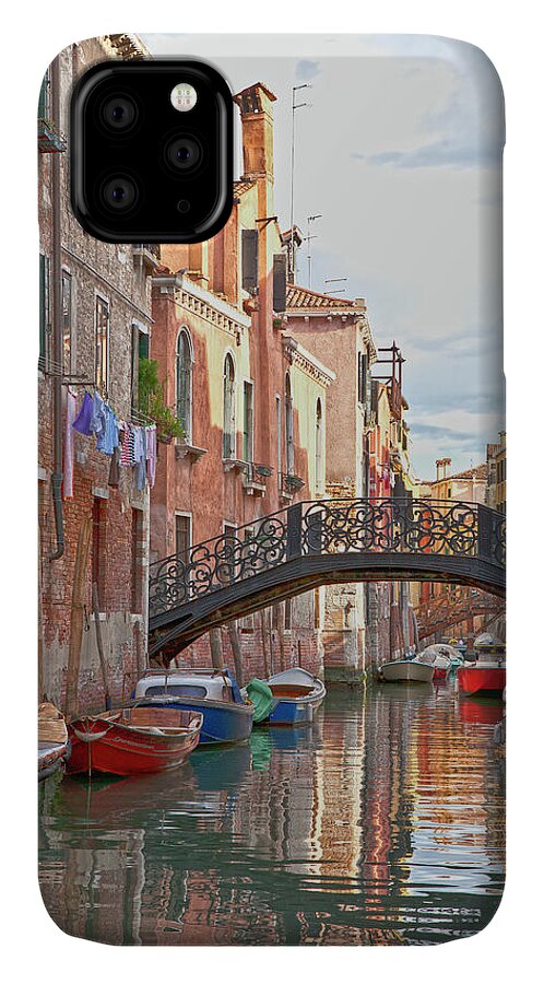 Venice iPhone 11 Case featuring the photograph Venice bridge crossing 5 by Heiko Koehrer-Wagner