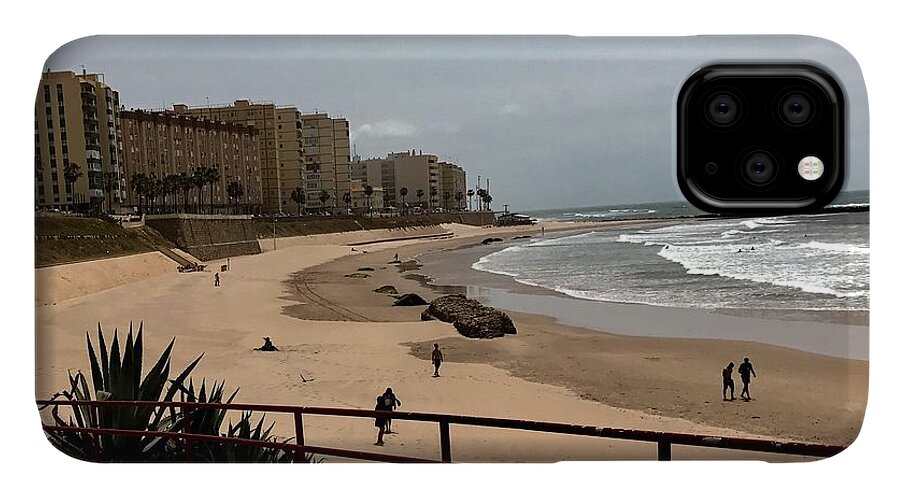 Bay iPhone 11 Case featuring the photograph Victoria BeachBay of Cadiz in Spain by Kenlynn Schroeder