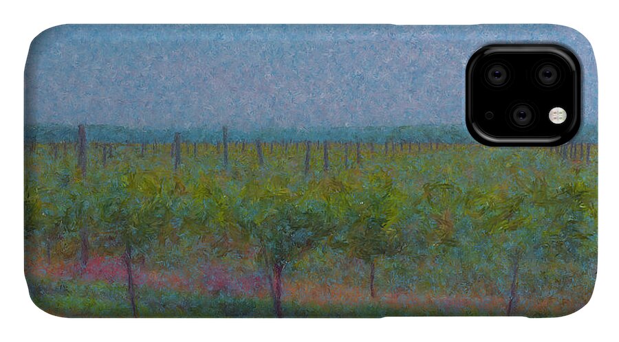 Landscape iPhone 11 Case featuring the painting Vines in the Sun by Bill McEntee