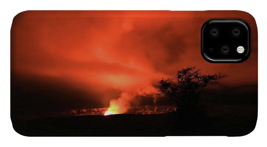 Photosbymch iPhone 11 Case featuring the photograph Volcano under the mist by M C Hood