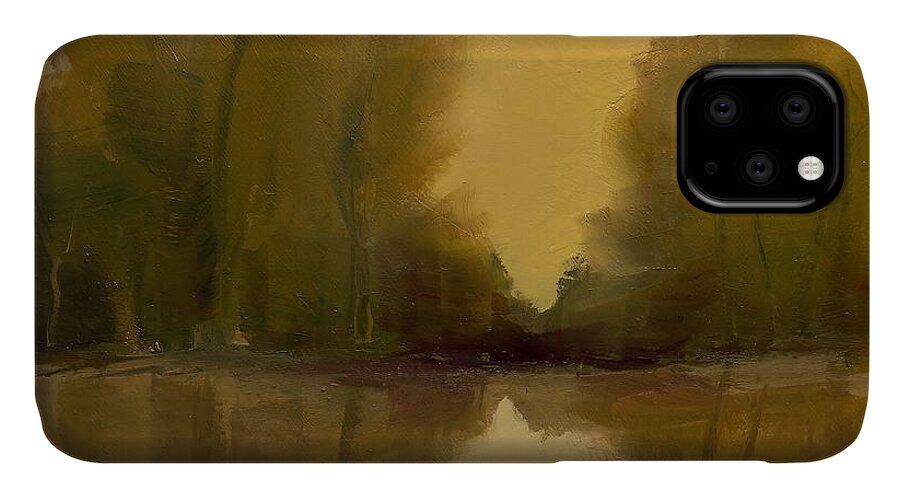 Landscape iPhone 11 Case featuring the painting Warm Morning by Michelle Abrams