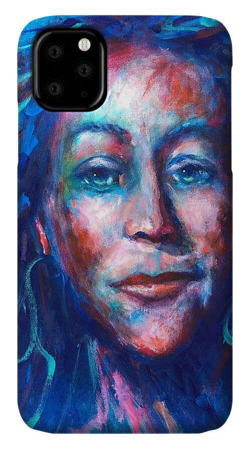 Zena iPhone 11 Case featuring the painting Warrior Goddess by Shannon Grissom