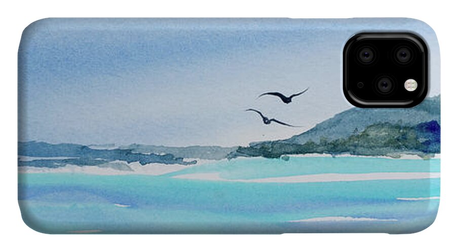 Ile Des Pins iPhone 11 Case featuring the painting West coast Isle of Pines, New Caledonia by Dorothy Darden