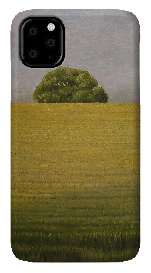 Wheat iPhone 11 Case featuring the painting Wheat Field by Caroline Philp