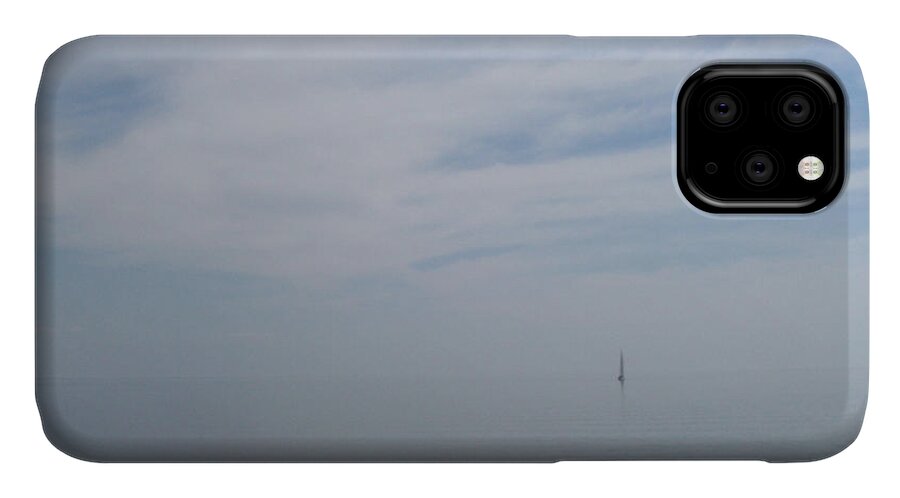 Scene iPhone 11 Case featuring the photograph Where Water Meets Sky by Mary Mikawoz