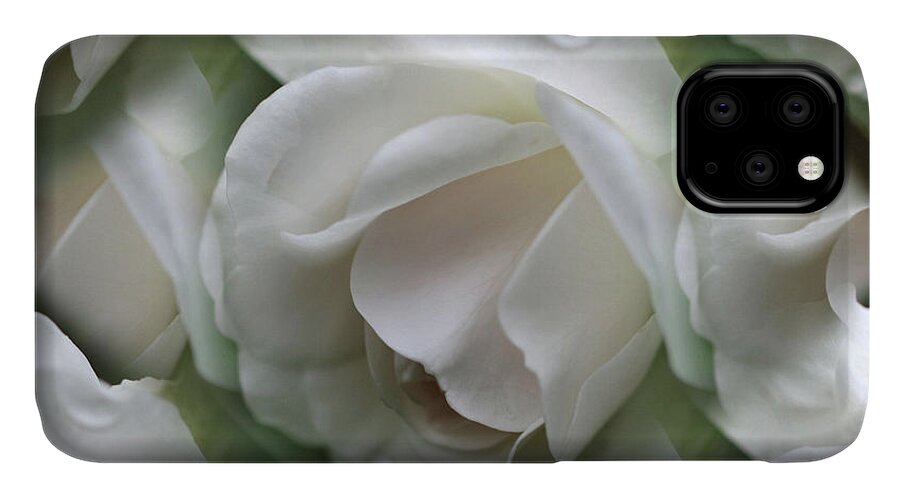 Rose iPhone 11 Case featuring the photograph White Roses by Smilin Eyes Treasures