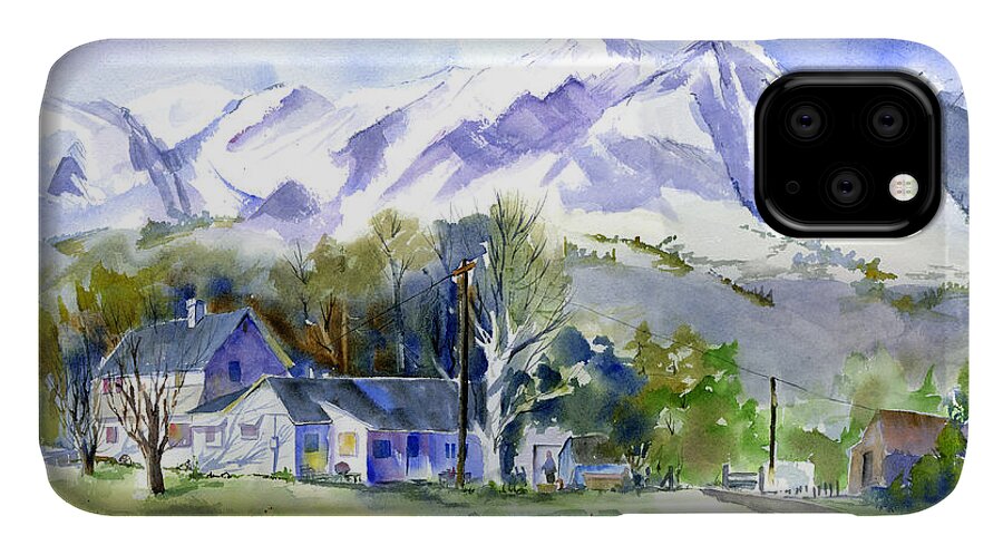 Mt Whitney iPhone 11 Case featuring the painting Whitney's White house Ranch by Joan Chlarson