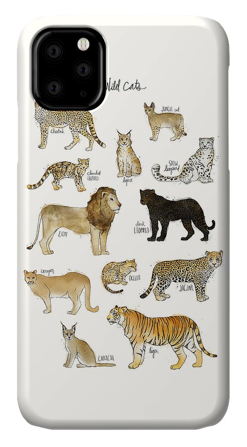 #faatoppicks iPhone 11 Case featuring the painting Wild Cats by Amy Hamilton