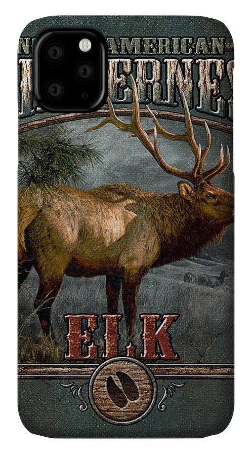 Bruce Miller iPhone 11 Case featuring the painting Wilderness Elk by JQ Licensing