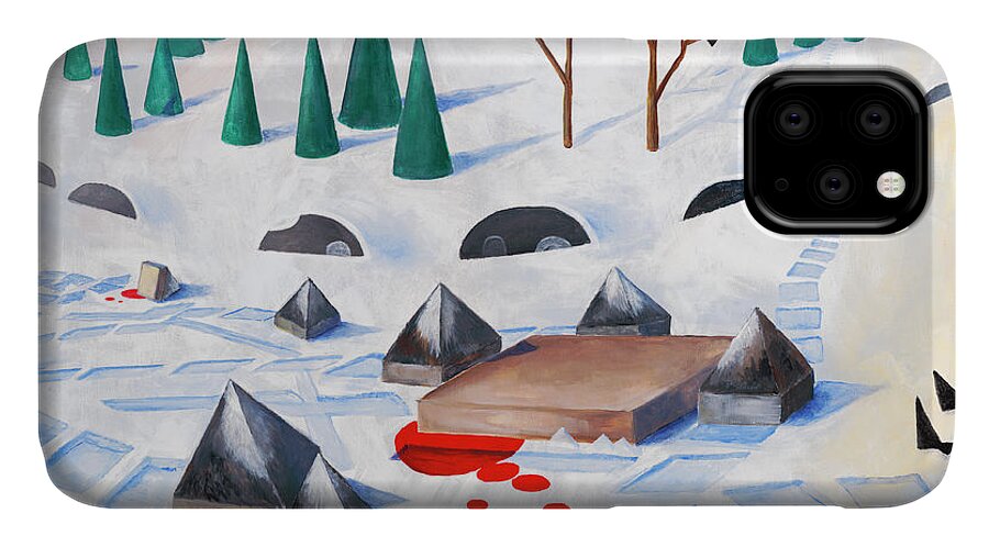Contemporary Art iPhone 11 Case featuring the painting Wilderness Perception by Joe Baltich