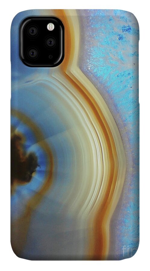 Winter iPhone 11 Case featuring the mixed media Winter Agate by Emanuela Carratoni