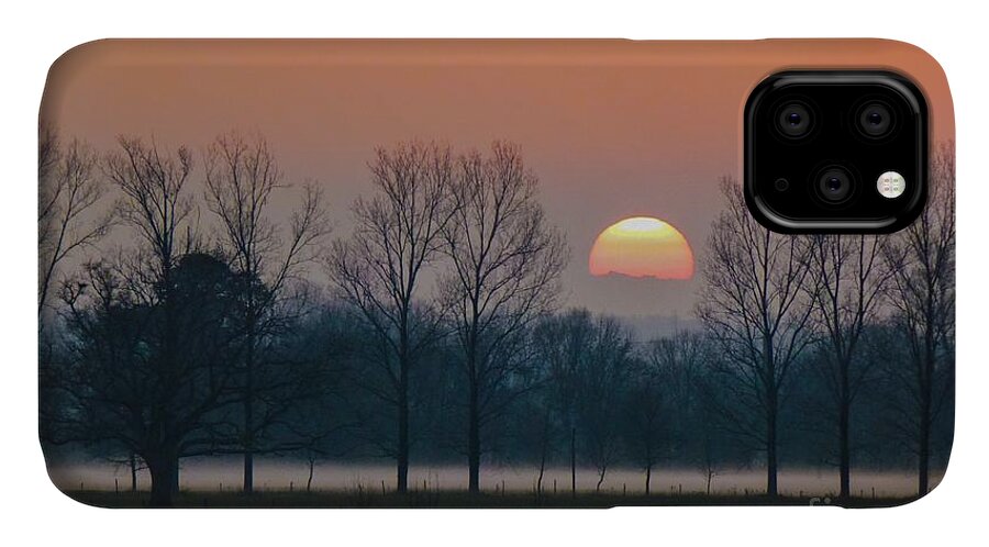 Absence iPhone 11 Case featuring the photograph Winter Sunset 1 by Jean Bernard Roussilhe