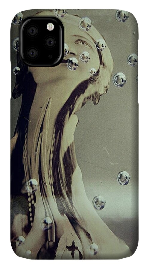 Girl iPhone 11 Case featuring the digital art Wishful Thinking by Delight Worthyn