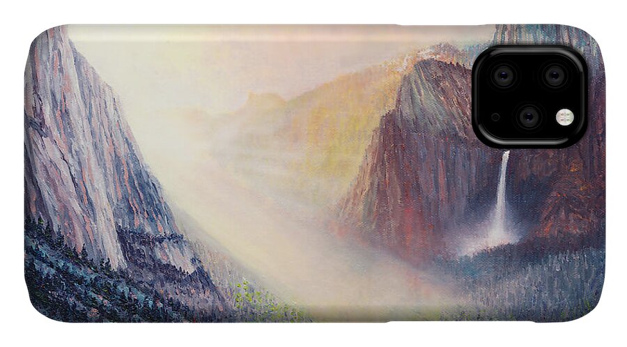 Yosemite iPhone 11 Case featuring the painting Yosemite Morning by Douglas Castleman