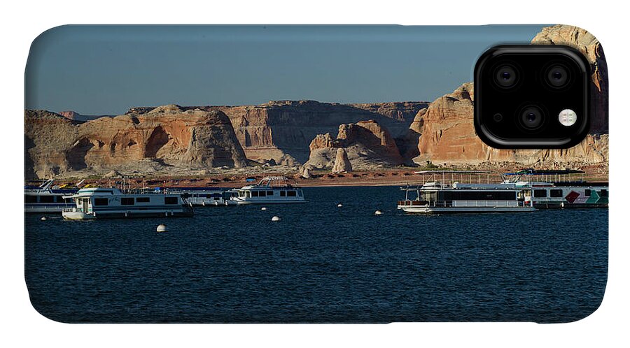 Photography iPhone 11 Case featuring the photograph Houseboats At Marina At Lake Powell #1 by Panoramic Images