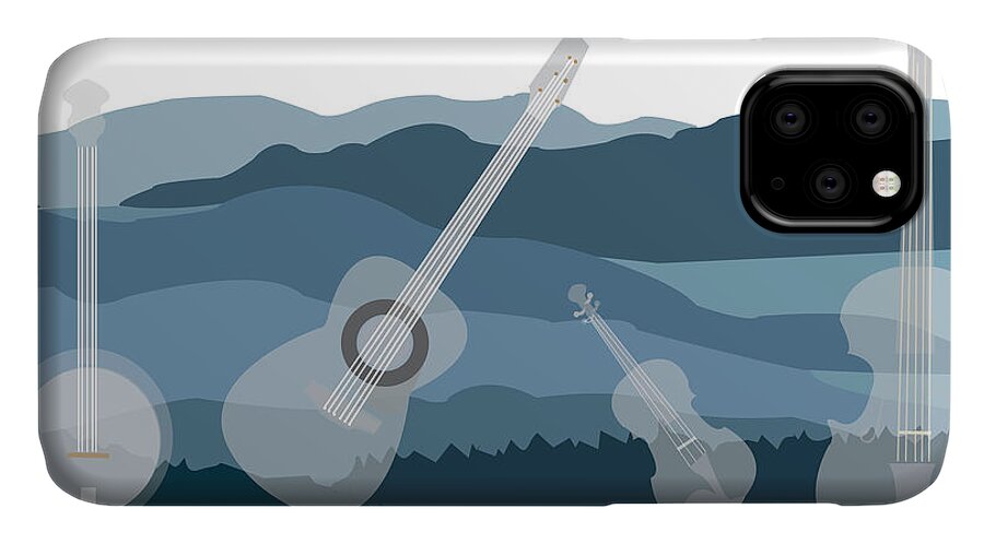 Music iPhone 11 Case featuring the digital art Mountain Music #1 by Caroline Elgin