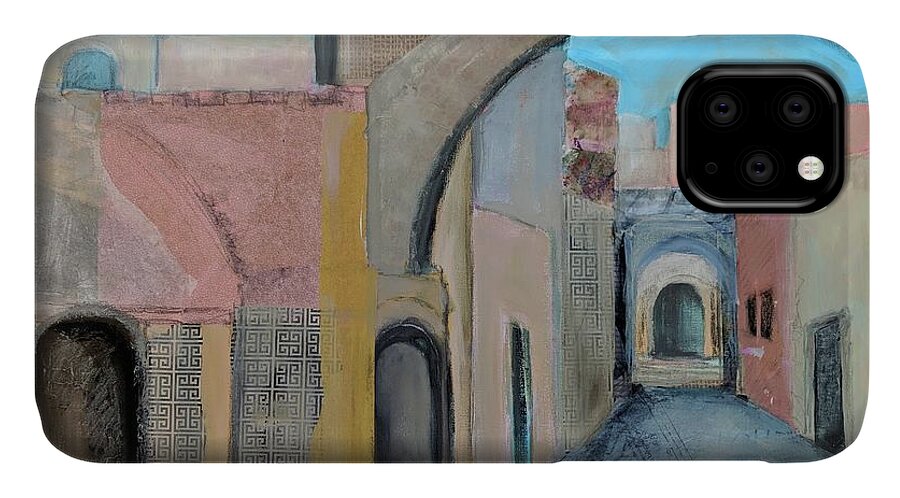 Jerusalem iPhone 11 Case featuring the painting Old City by Jillian Goldberg