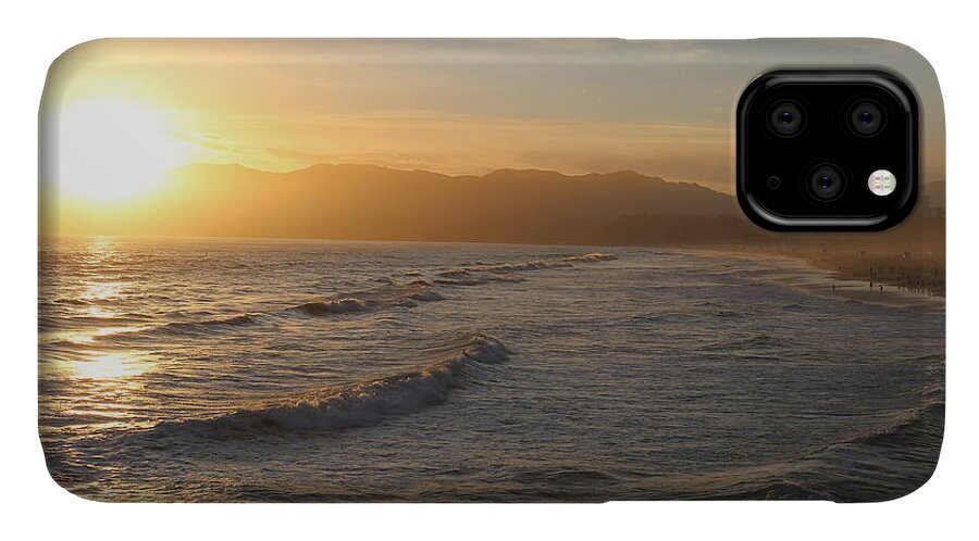 Sunset iPhone 11 Case featuring the photograph Pacific Sunset , Santa Monica, California #3 by John Shiron
