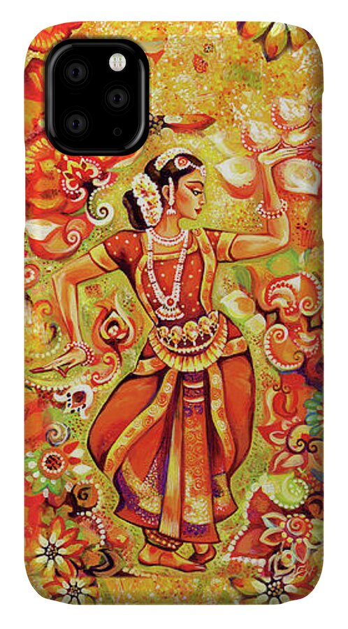 Beautiful Indian Woman iPhone 11 Case featuring the painting Ganges Flower by Eva Campbell