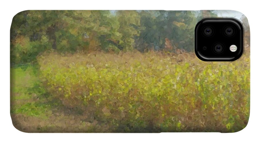 Autumn iPhone 11 Case featuring the painting Autumn Field in Sunlight by Bill McEntee