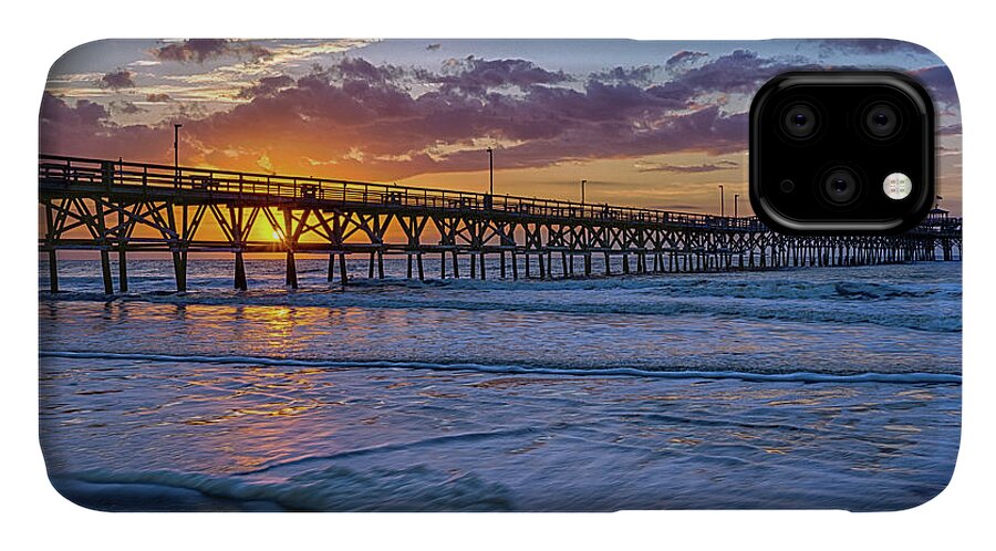 Cherry Grove iPhone 11 Case featuring the photograph Cherry Grove Purple Sunrise by David Smith