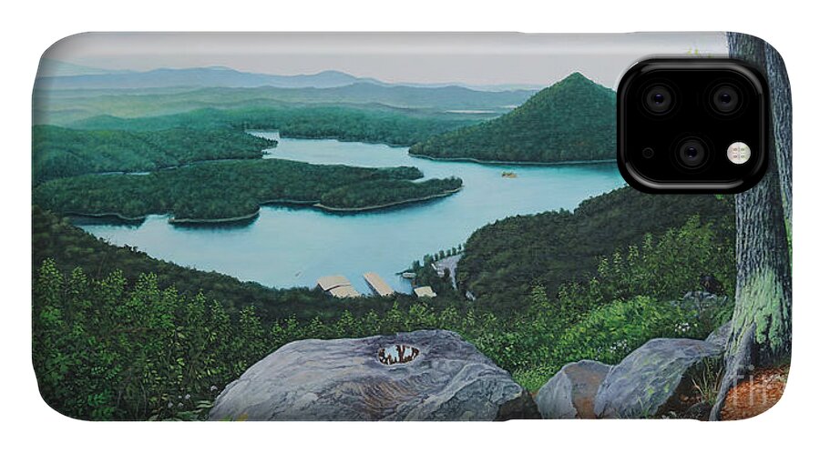 Chilhowee Overlook iPhone 11 Case featuring the painting Chilhowee Overlook by Mike Ivey