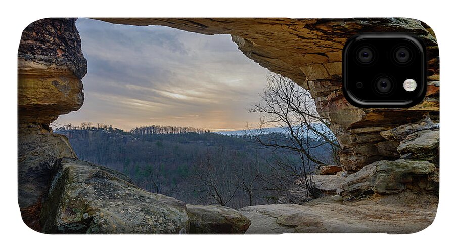 Double Arch iPhone 11 Case featuring the photograph Chronicles of the Gorge by Michael Scott