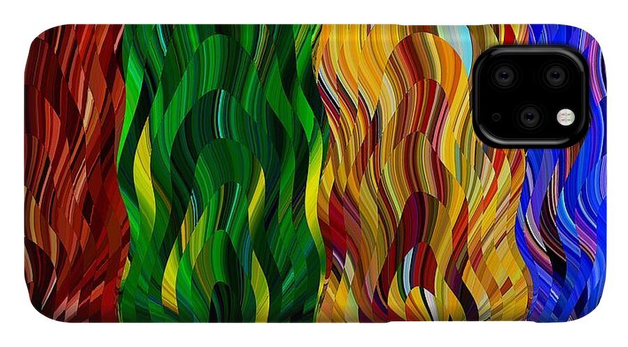 Fire iPhone 11 Case featuring the digital art Colored Fire by David Manlove