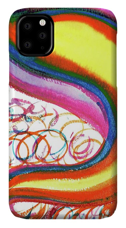Caf Cosmic Caph Kaf Kaph Khaf Caf Palm Kaf Khaf Caph Kaph Spoon Hand Container Sefer Yetzirah Isaiah 49:16 Kaphiam Zohar Judaica Hebrew Letters Jewish iPhone 11 Case featuring the painting COSMIC CAF ca4 by Hebrewletters SL