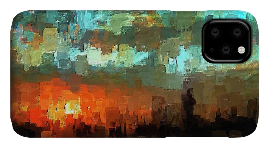  iPhone 11 Case featuring the digital art Detroit Days End by Rein Nomm