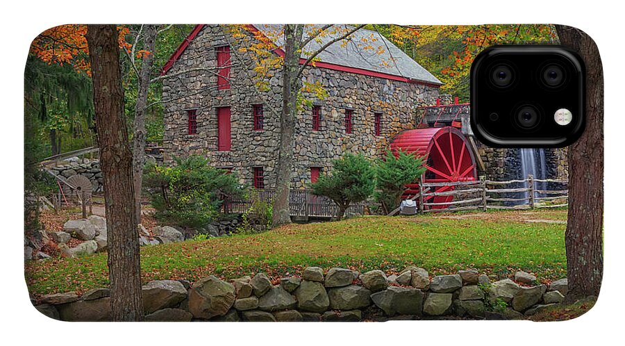 Grist Mill iPhone 11 Case featuring the photograph Fall Foliage at the Grist Mill by Kristen Wilkinson